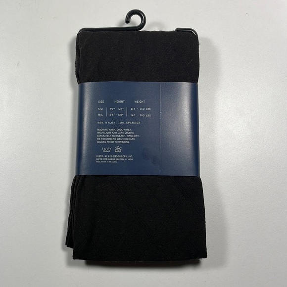 NWT Anne Klein dark brown diamond pattern tights Size S/M - Picture 5 of 6